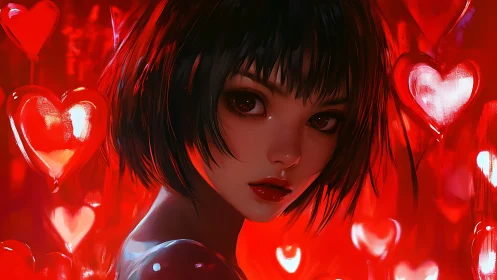 Neon Heart Portrait: Digital Character Study.