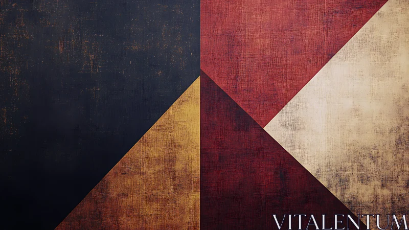 Textured geometric quadrants with intersecting color planes