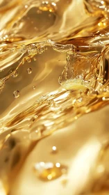Golden liquid ripples catch the light in a glowing dance