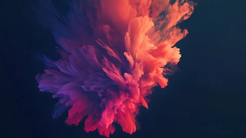 Radiant color cloud blooms softly against deep night blue