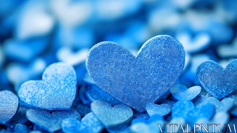Crystalline Blue Hearts Sparkling Together in Beautiful Harmony.
