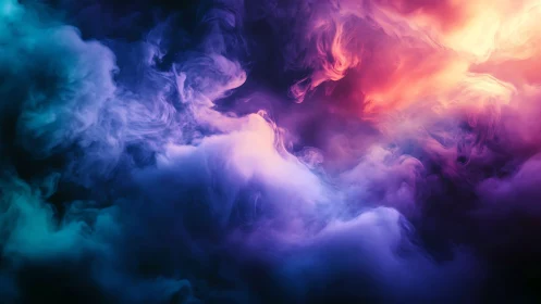 Vibrant clouds of color drift softly through a dreamy sky