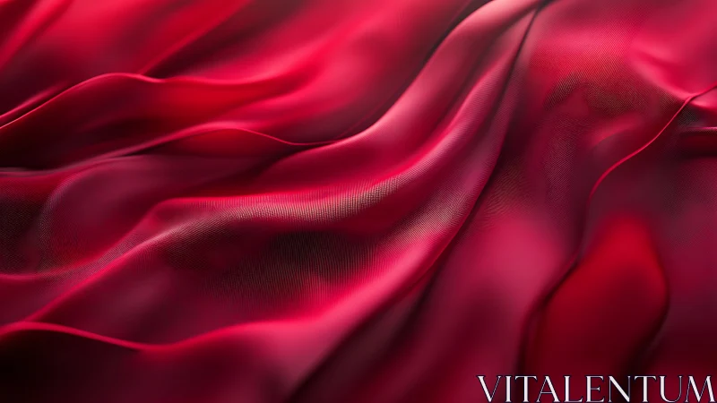 Silken crimson folds in flowing abstract textile study.