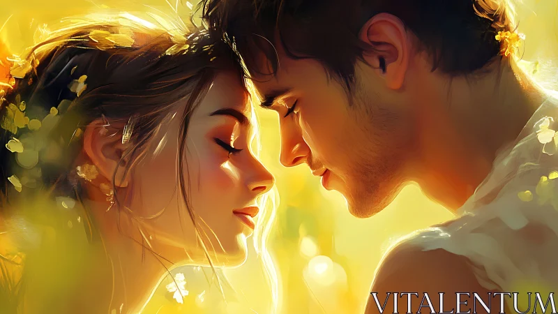 Golden Moment: Two Souls Converge Within Luminous Tenderness