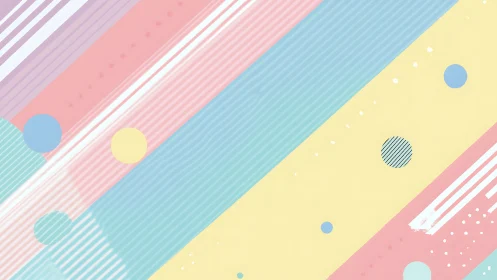 Pastel diagonal playground of stripes, circles, and quiet joy.