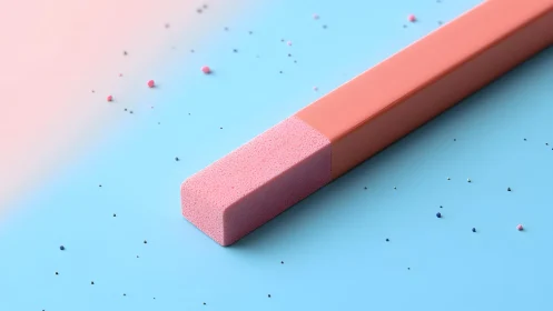 Rectangular pink foam rod on blue backdrop with minimal grit