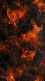 Inferno Abstract: Molten Lava Flows Across Darkened Landscape.