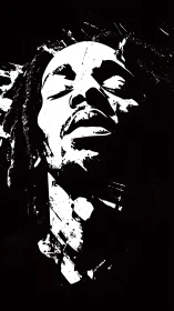 Monochrome rebel portrait carved from electric shadows.