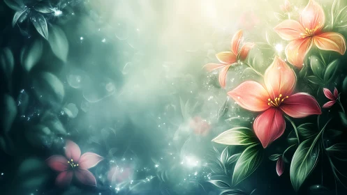 Luminous Garden Dreams: Where Flowers Glow with Wonder.