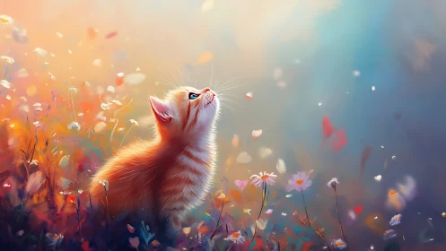 Curious Kitten's Dreamy Garden Adventure.