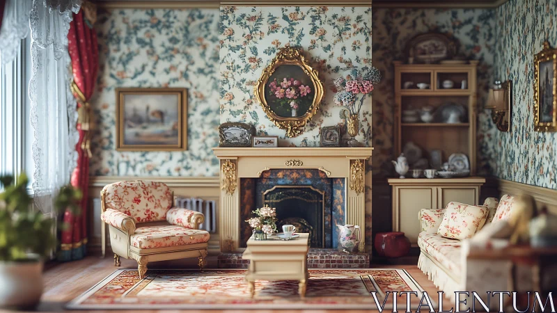 Victorian parlor daydream wrapped in floral wallpaper hush.
