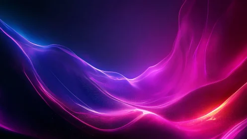 Neon plasma waves drifting through a midnight digital canyon.