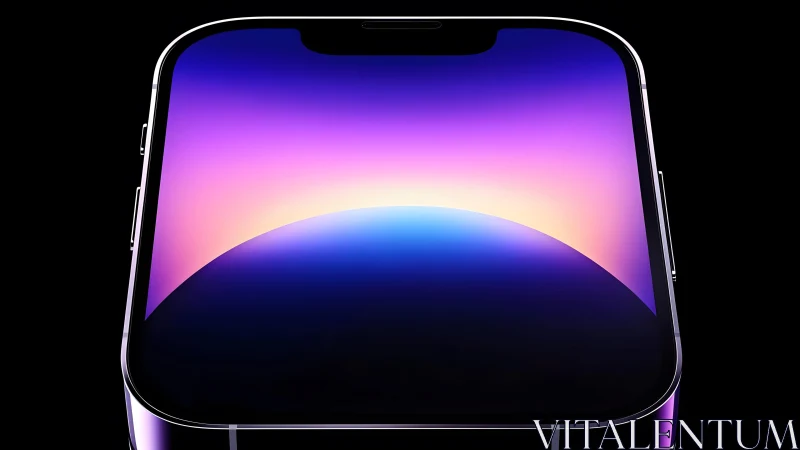 Modern smartphone close-up with vivid gradient display, digital art.