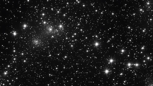 Dense stellar field with clustered luminosity gradients mapped.