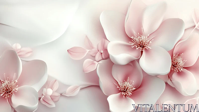 Hybrid Magnolia Florets with Gradient Petals and Stamen Detail