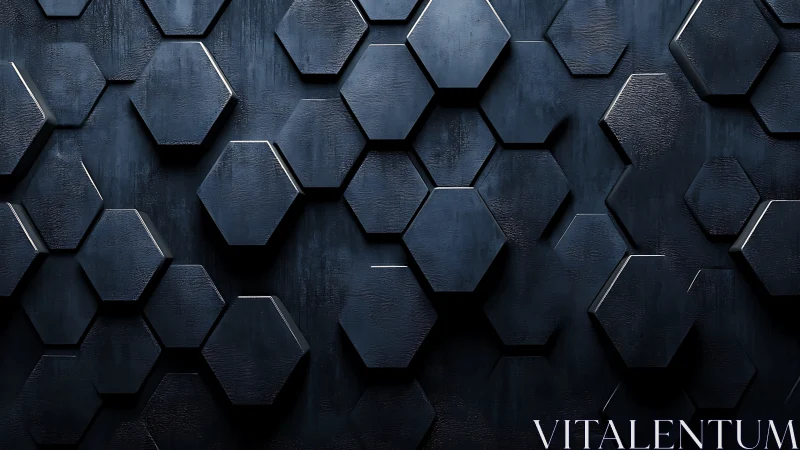 Midnight hexagon wall with quietly shifting depth.