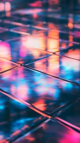 Neon echoes dancing across chrome-tiled midnight pavement.