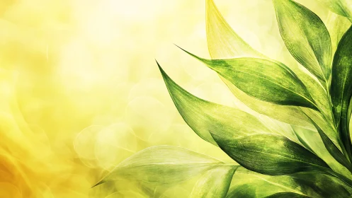 Botanical leaf cluster under diffuse yellow backlighting.