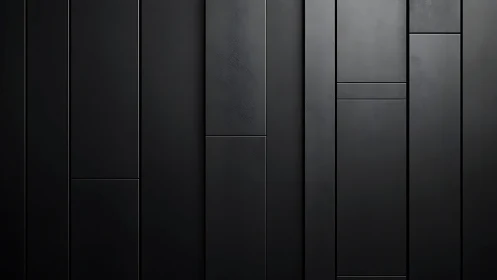 Matte black geometric wall panels create sleek modern depth