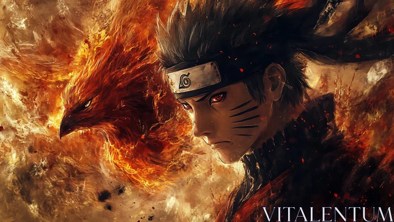 Blazing shinobi locks eyes with his roaring phoenix spirit twin