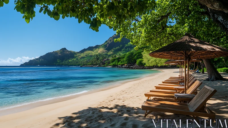 Tropical Coastal Resort: Parasol Architecture and Turquoise Waters.