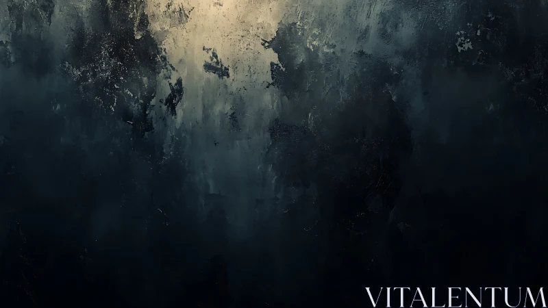 Moody abstract darkness softens under a distant pale glow