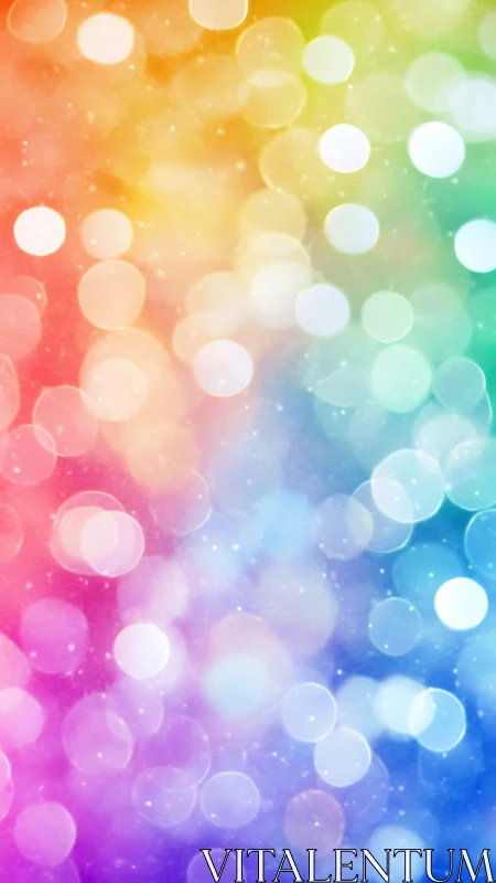 Iridescent rainbow bokeh lights over soft gradient field.