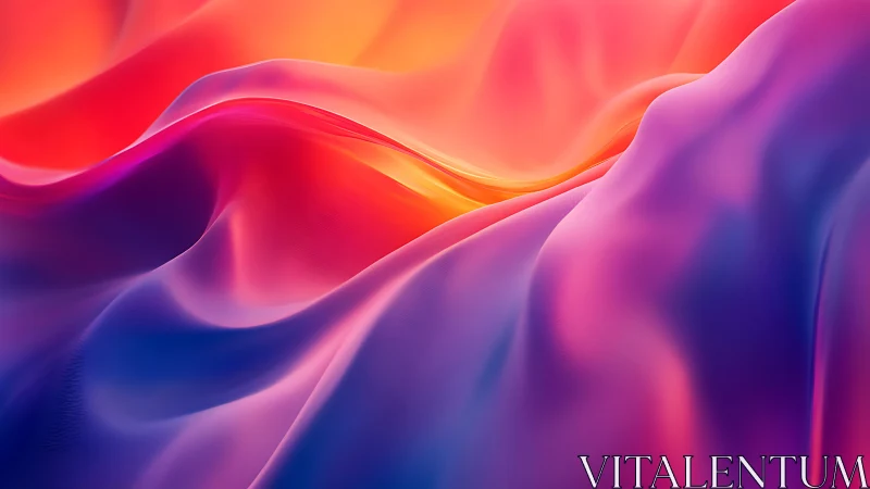 Gradient folds form smooth abstract waves in vivid colors