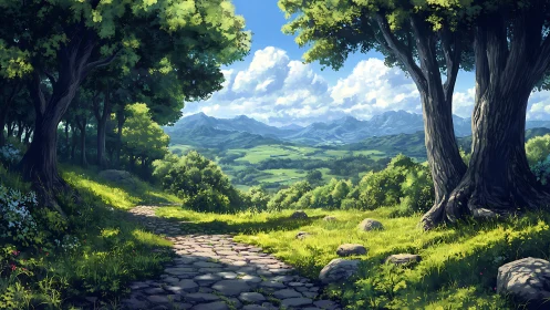 Ancient Trees Frame a Valley's Hidden Beauty.