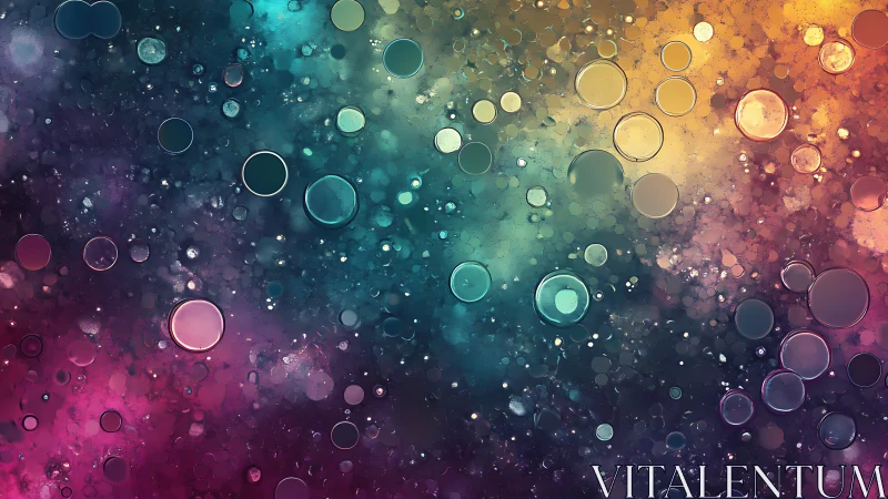 Chromatic bokeh sphere field with multicolor gradient diffusion