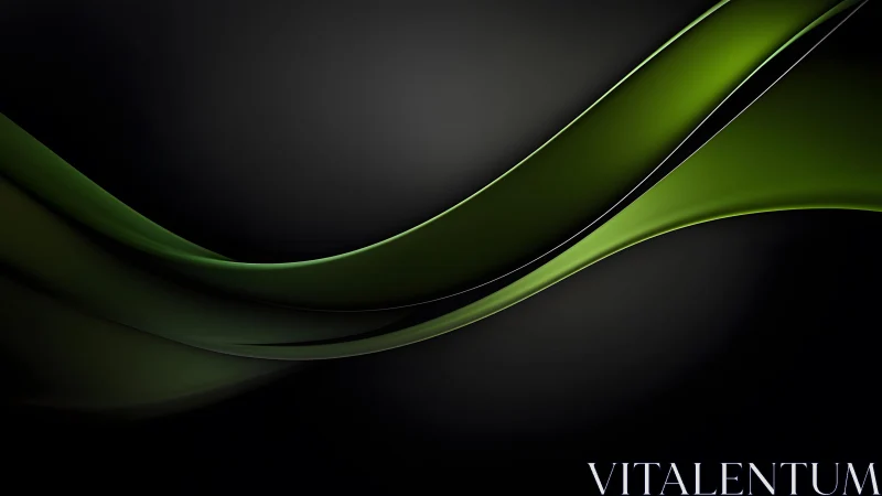 Abstract green and black wave background with modern glossy style.
