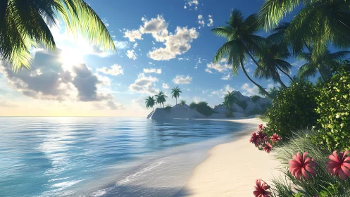 Serene tropical island paradise beach awaits your escape