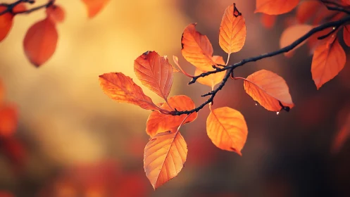 Autumn beech foliage in shallow depth-of-field composition.