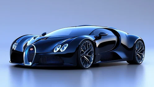 Parametric-rendered hypercar with reflective aerodynamic shell.