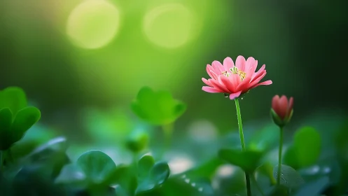 Macro optical study of pink blossom in shallow depth field.
