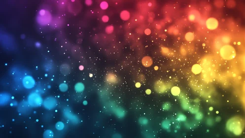Soft rainbow bokeh lights drifting through a dreamy night.