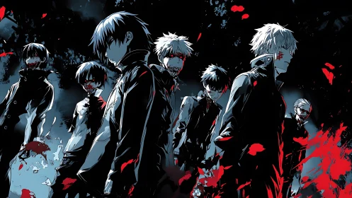 Midnight ghouls march through blood spattered neon dusk.