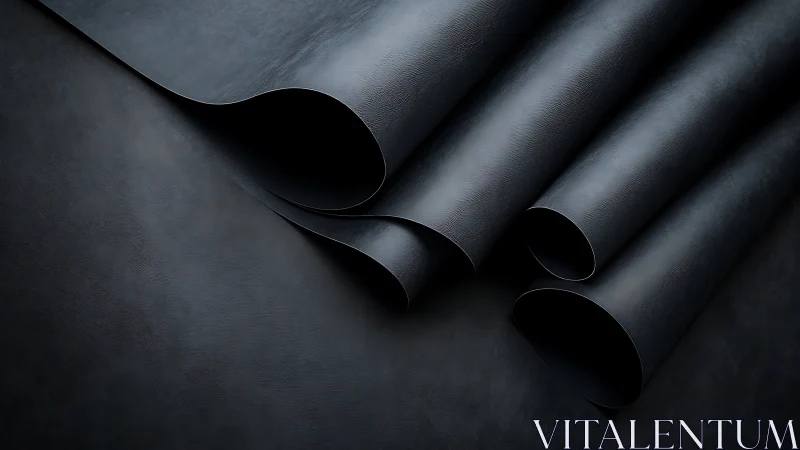 Minimalist dark rolled sheets in abstract geometric arrangement.