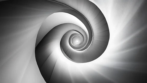 Spiral structure forms concentric tunnel in grayscale light