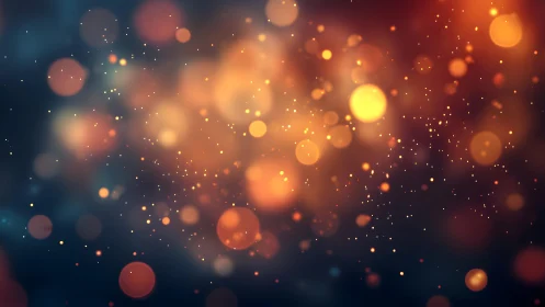 Warm glowing bokeh lights abstract background in digital art style.