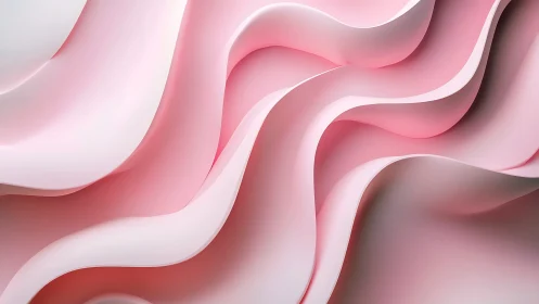 Layered pink abstract waves with smooth curved surfaces.