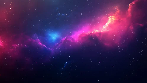 Starglow nebula drift in deep pink and violet sky.