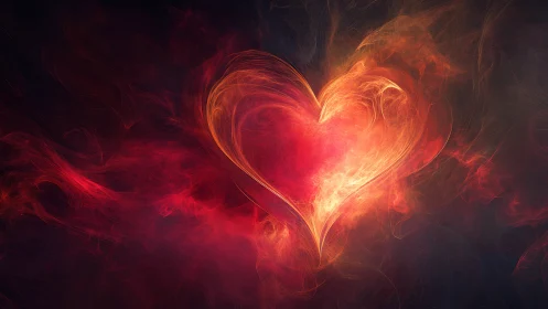 Incandescent Heart Form with Radiant Energy Emission