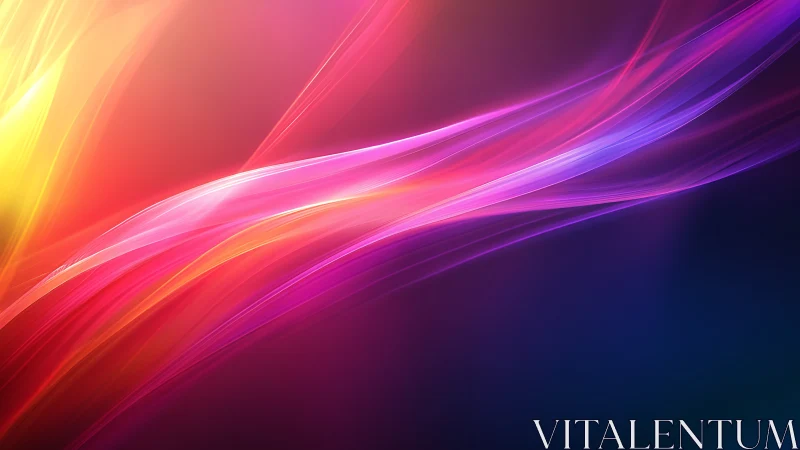 Multicolored light streaks on dark gradient digital background.
