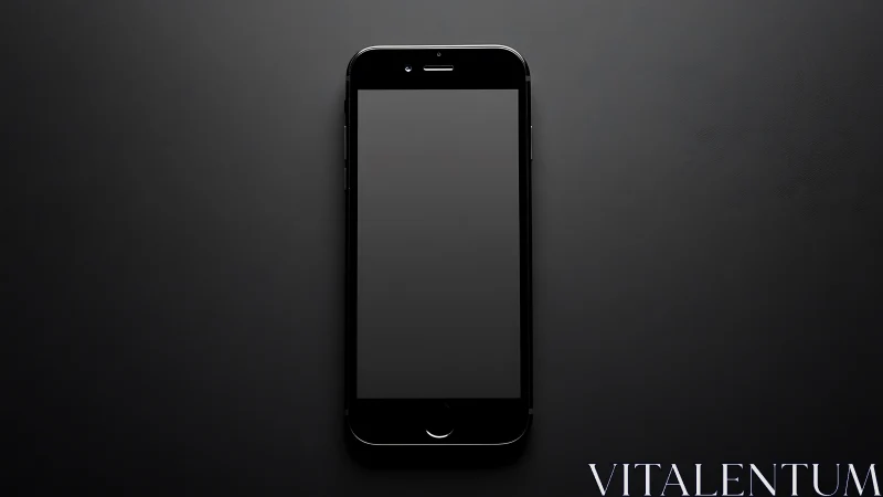 Black Smartphone Against Dark Background.