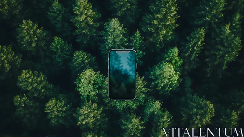 Your Phone Among the Trees: A Peaceful Forest Discovery.