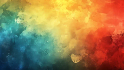 Gentle rainbow wash of color blending sky to warm ember glow.