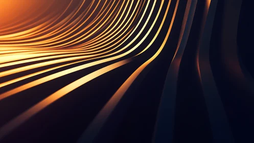 Golden light waves flowing through soft shadowed curves.