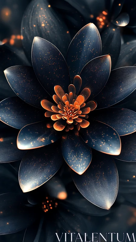 Parametric luminescent blossom with metallic bokeh topology.