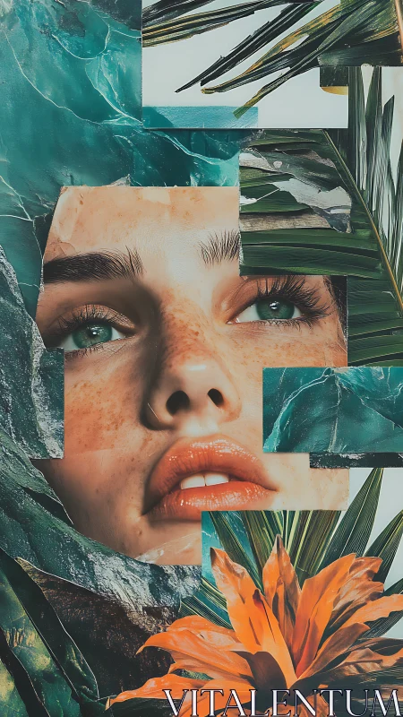 Freckled daydream surfaces through shards of jungle glass